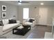 Bright living room with white sofas, area rug, modern decor, and natural light at 4383 Chestnut Lake Ave, Lithonia, GA 30038