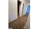 Hallway with carpeted floors and access to closet and bathroom with tub and shower at 2884 Mountbery Dr, Snellville, GA 30039