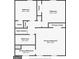 Layout showcasing the dimensions of the primary bedroom, two bedrooms, and bathrooms at 6500 Wild Turkey Trl, Riverdale, GA 30296