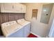Functional laundry room with white appliances and storage cabinets at 50 Berkshire Pass, Covington, GA 30016