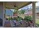 Inviting outdoor patio with a dining table, chairs, and potted plants for relaxed outdoor living at 675 Mallard Cv, Loganville, GA 30052