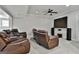 Basement movie room featuring leather reclining seating and surround sound speakers at 210 Short Rd, Sharpsburg, GA 30277