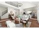 Open-concept living room leading into kitchen at 3600 Goldenrod Dr, Alpharetta, GA 30005
