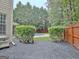 Fenced backyard with gravel groundcover and a view of the swimming pool at 500 Merrill Ln, Peachtree City, GA 30269
