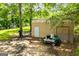 Outdoor storage shed on a private lot, providing ample space for equipment and tools with easy access at 258 Big Oak Rd, Whitesburg, GA 30185