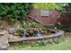A serene backyard pond featuring a rock waterfall, lush landscaping, and decorative art at 68 Edwin Pl, Atlanta, GA 30318