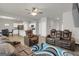 Open-concept living room with hardwood floors, and neutral paint at 340 Mcgiboney Ln, Covington, GA 30016