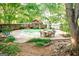 Landscaped backyard featuring a swimming pool and seating area at 110 Orchard Vw, Fayetteville, GA 30215
