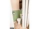 Powder room boasts wainscoting and modern fixtures creating a neat, classic design for a quaint space at 110 Orchard Vw, Fayetteville, GA 30215
