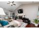 Cozy living room with vaulted ceiling, fireplace, and comfortable sectional sofa at 2256 Long Bow Chase Nw, Kennesaw, GA 30144