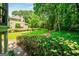 Beautifully landscaped backyard with manicured lawn and mature trees at 162 Daltree Ct, Marietta, GA 30068