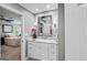 Well-lit bathroom featuring marble countertop and modern fixtures, offering a clean and elegant design at 162 Daltree Ct, Marietta, GA 30068