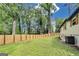 Backyard features a privacy fence and mature trees at 500 Pomona Circle Sw, Atlanta, GA 30315