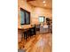 Charming kitchen with wood countertops, gray cabinets, stainless steel appliances, and wood floors at 6290 Cascade Palmetto Hwy, Fairburn, GA 30213