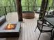 Treehouse deck featuring a hot tub and firepit at 6290 Cascade Palmetto Hwy, Fairburn, GA 30213