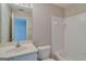 Functional bathroom featuring a vanity with sink, toilet, and a tiled shower-tub combination, providing essential amenities at 124 Camry Sw Ln, Grayson, GA 30017