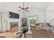 Cozy living room featuring vaulted ceilings, fireplace, and hardwood floors at 4733 Julian Way, Acworth, GA 30101