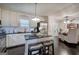Open concept kitchen with stainless appliances, dark counter tops and a center island at 123 Mill, Dallas, GA 30157