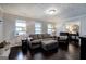 Spacious living room with comfortable seating, large windows, and dark hardwood floors at 123 Mill, Dallas, GA 30157