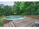 Backyard above-ground pool on a multi-tiered deck, perfect for summer fun at 123 Mill, Dallas, GA 30157