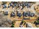 Overhead photo gives a clear perspective of the houses' layout, landscaping, and spacing in a peaceful area at 409 Brandy Ln, Mcdonough, GA 30253