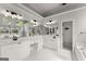 Bathroom showcasing double sinks, white cabinets and bright lights at 4680 Brighton Lake Dr, Cumming, GA 30040