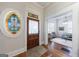 Elegant entryway featuring a stained glass window and an open view to the living room at 381 Cherokee Se Ave, Atlanta, GA 30312