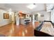 Spacious basement area with a shuffleboard table, wet bar, and recessed lighting at 151 Overhill Point, Alpharetta, GA 30005