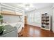 This bedroom has a bunk bed with a desk, lots of room, and great natural light at 151 Overhill Point, Alpharetta, GA 30005