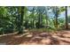 Landscaped backyard with beautiful views and an outbuilding in a wooded area at 766 Virginia Cir, Forest Park, GA 30297