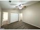 Comfortable bedroom with ceiling fan and closet space at 1362 Mill Lake Cir, Stone Mountain, GA 30088