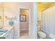Bathroom with white vanity, and tiled shower at 235 Ashley Forest Dr, Fayetteville, GA 30214