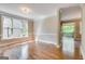 Bright living room with hardwood floors, large window and view of the deck at 3641 Ridge Towne Dr, Duluth, GA 30096