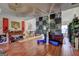 Large open living room with high ceilings, hardwood floors and interesting architectural features at 221 Ashley Trace Dr, Locust Grove, GA 30248