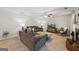 Warm living room with a ceiling fan, fireplace, plush sofas and television at 3842 Monticello St, Douglasville, GA 30135
