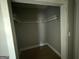 Walk-in closet showcasing ample shelving for organized storage at 5431 S Lake Dr, Douglasville, GA 30135