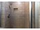 A close-up of the tiled shower with built-in niche at 1017 Ridgefield Dr, Peachtree City, GA 30269