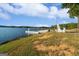 Beautiful lakefront view with a private dock and inviting outdoor seating under a sunny blue sky at 9178 Lakeview Pkwy, Villa Rica, GA 30180