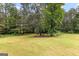 Large backyard featuring mature trees, lush greenery, and plenty of space for outdoor activities at 44 Willow Leaf Way, Sharpsburg, GA 30277