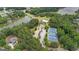 Aerial of community tennis courts and pool at 180 Lapis Lake Pt, Fayetteville, GA 30215
