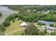 Beautiful aerial view of a pool, tennis courts, lake, and clubhouse nestled in a lush, green landscape at 180 Lapis Lake Pt, Fayetteville, GA 30215