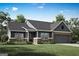 New construction with a gray exterior, brick accents, and a well-manicured lawn at 474 Cantrell Drive, Dallas, GA 30157