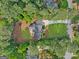 Aerial view of a house with a deck and landscaped yard surrounded by trees at 2885 Laurel Green Ct, Roswell, GA 30076