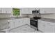 Well-lit kitchen features white cabinets, granite countertops, and stainless steel appliances at 1124 Ponderosa Park Dr, Forest Park, GA 30297