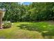 Expansive backyard featuring lush green grass, mature trees, and a well-maintained lawn at 40 Costleys Bridge Dr, Oxford, GA 30054