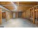 Unfinished basement featuring concrete flooring, exposed beams and recessed lighting at 40 Costleys Bridge Dr, Oxford, GA 30054