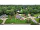 Aerial view of home with pool, lovely landscaping, and a spacious yard in a residential neighborhood at 15 Livingston Way, Covington, GA 30016