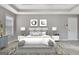 This bedroom features a neutral color scheme, lamps, and bench seating at 355 Woodbyne Dr, Fayetteville, GA 30214