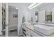 Charming bathroom with double sinks, stylish fixtures, and an adjacent tub with white subway tile at 135 Brookshire Dr, Fayetteville, GA 30215