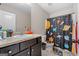 A bathroom with an outer space themed shower curtain and space themed rug at 149 Pristine Dr, Locust Grove, GA 30248
